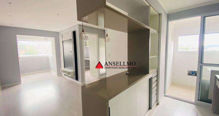 Apartamento com 2 dormitórios, 57 m² - venda por R$ 445.000,00 ou aluguel por R$ 3.230,00/mês - Vila Tibiriçá - Santo André/SP