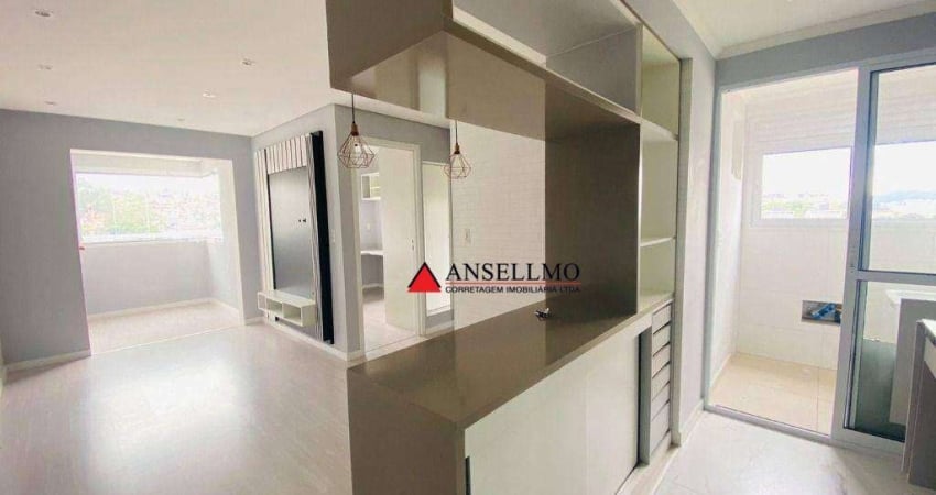 Apartamento com 2 dormitórios, 57 m² - venda por R$ 445.000,00 ou aluguel por R$ 3.230,00/mês - Vila Tibiriçá - Santo André/SP