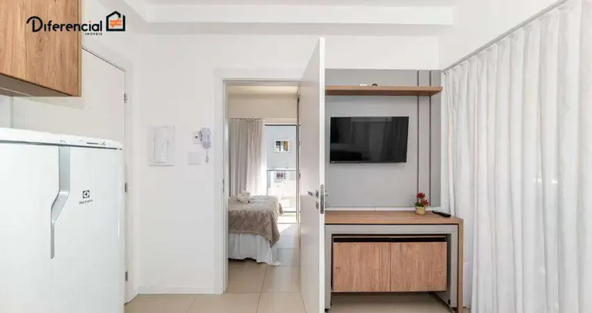 Apartamento mobiliado para locação com 1 suíte e sacada com churrasqueira – excelente localização!