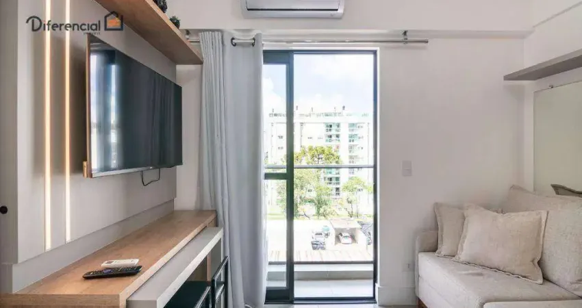 Apartamento com 1 dormitório para alugar, 30 m² por r$ 3.789,98/mês - água verde - curitiba/pr