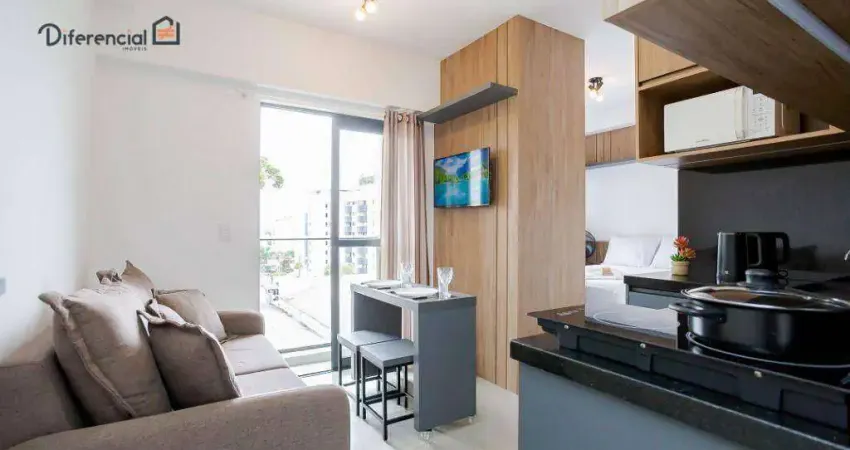 Apartamento com 1 dormitório para alugar, 24 m² por r$ 3.610,00/mês - água verde - curitiba/pr