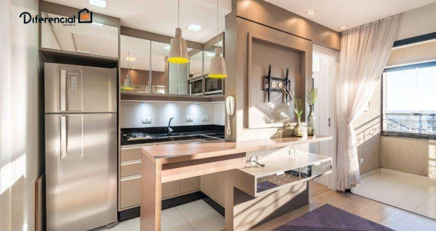 Apartamento com 1 dormitório para alugar, 37 m² por R$ 3.383,24/mês - Centro - Curitiba/PR