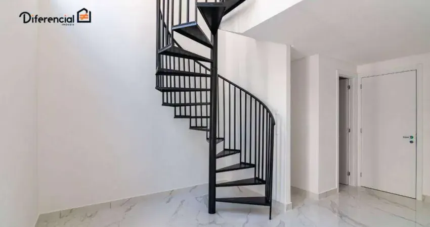 Apartamento duplex com 1 dormitório à venda, 35 m² por r$ 390.000,00 - portão - curitiba/pr