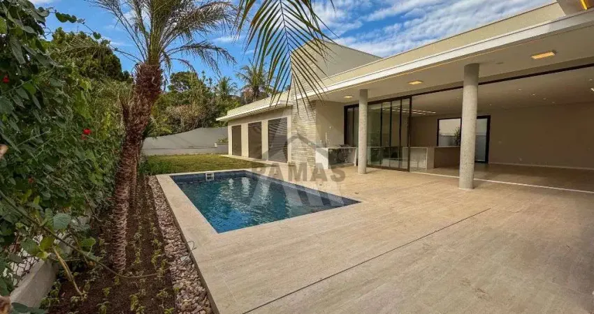 Casa totalmente terrea com arquitetura contemporanea, 4 suites, piscina sala e cozinha integrados no condominio marambaia, vinhedo/sp