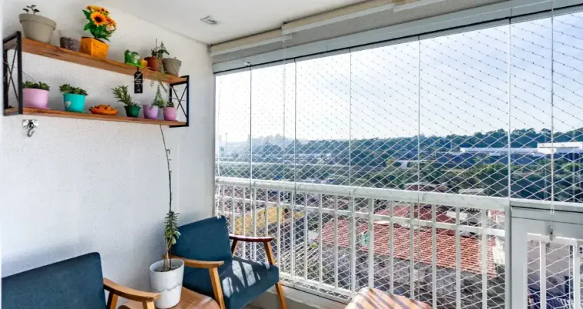 A propriedade possui 59m² de área privativa, sendo distribuída da seguinte forma:  - 2 dormitórios (1 suíte) - Sala ampla - Cozinha e sala de jantar integradas - 2 banheiros no total - Área de serviço