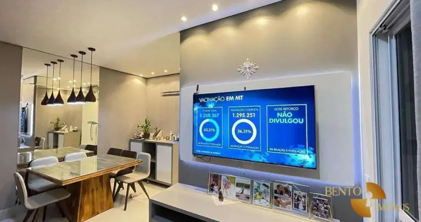 Apartamento com 3 dormitórios à venda, 100 m² por r$ 1.100.000 - cidade alta - cuiabá/mt