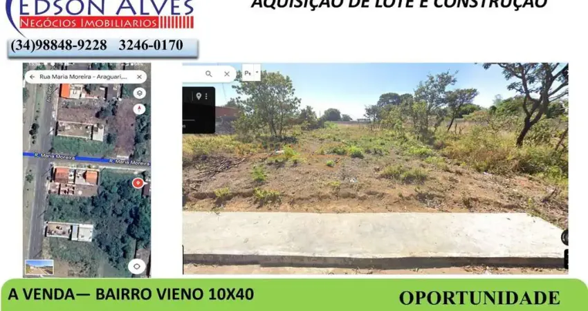 Terreno à venda na Praça Gaioso Neves, Vieno, Araguari