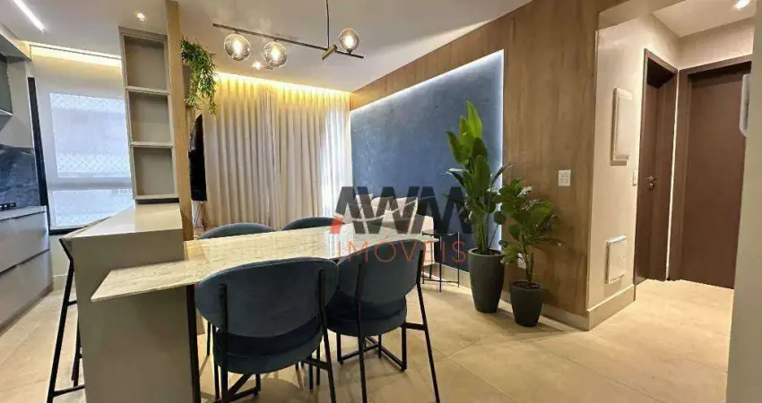Apartamento mobiliado com 2 suites, para alugar, 68 m² - setor marista - goiânia/go(aluguel+condominio+iptu))