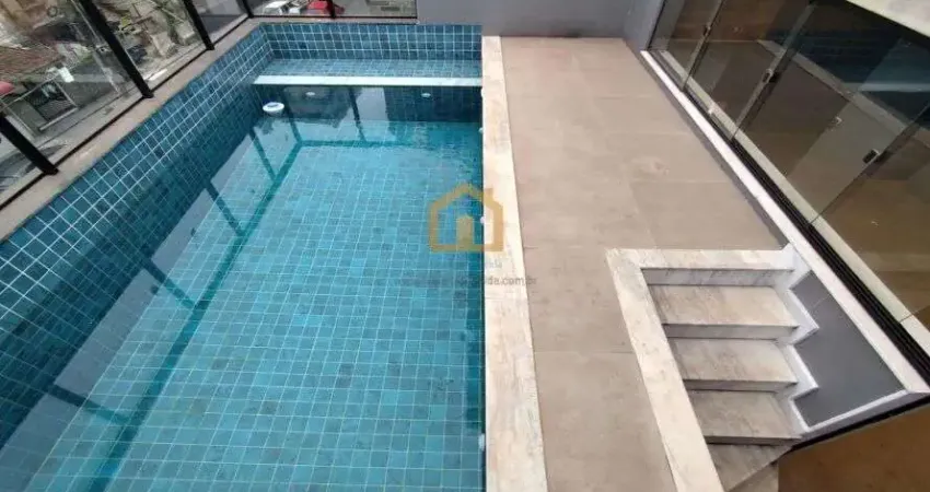 Sobreposta alta duplex 3 suítes com piscina, churrasqueira,  no bairro embaré - santos/sp
