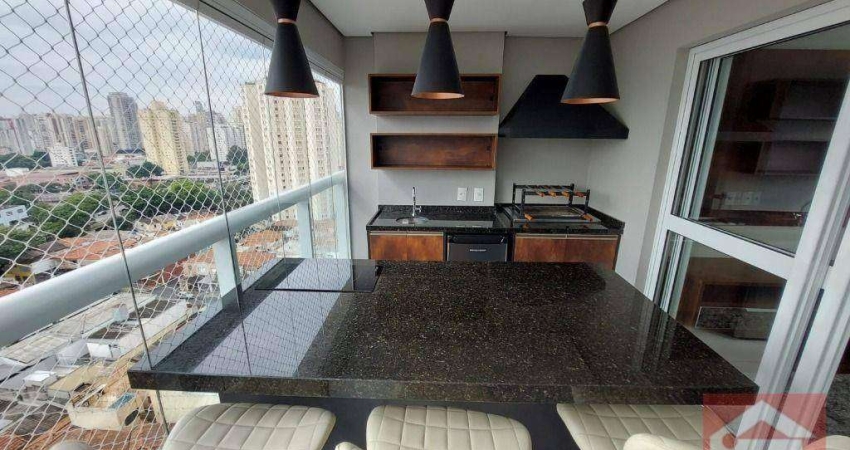 Porteira Fechada - Apartamento com 3 dormitórios para alugar, 127 m² por R$ 16.000,00/mês - Tatuapé - São Paulo/SP