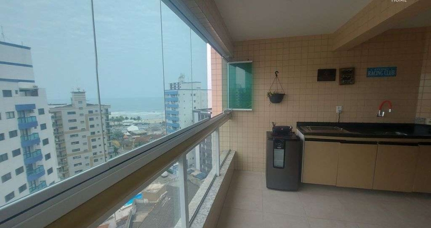 Apartamento de 2 quartos sendo 1 suite, com vista mar, na Ocian em Praia Grande