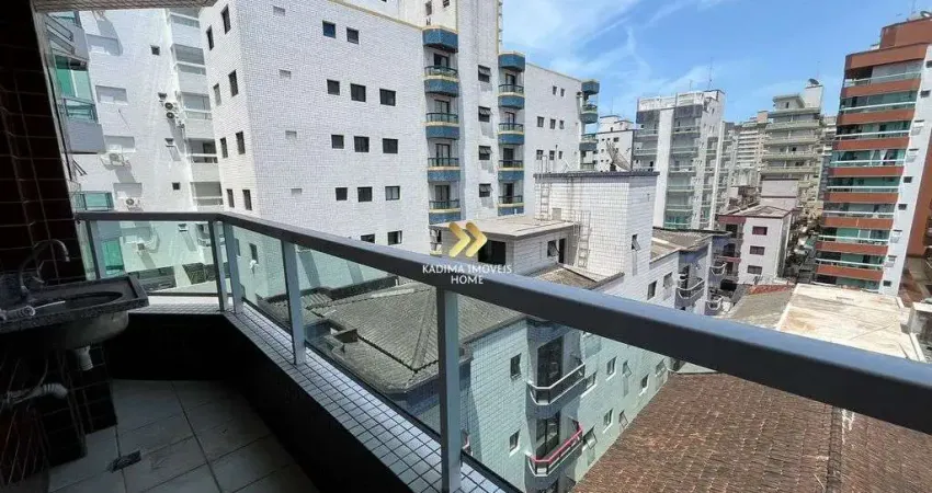 Apartamento com churrasqueira na sacada na guilhermina, praia grande