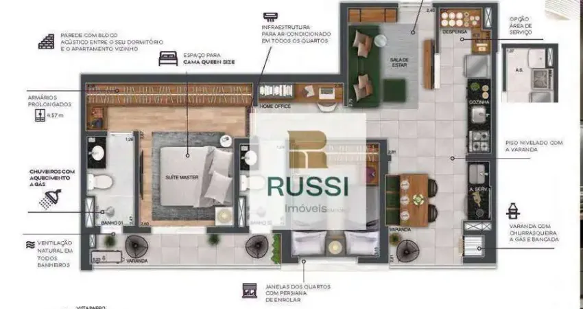 Apartamento com 2 dormitórios, 68 m² - venda por R$ 790.000,00 ou aluguel por R$ 4.509,00/mês - Jardim Satélite - São José dos Campos/SP