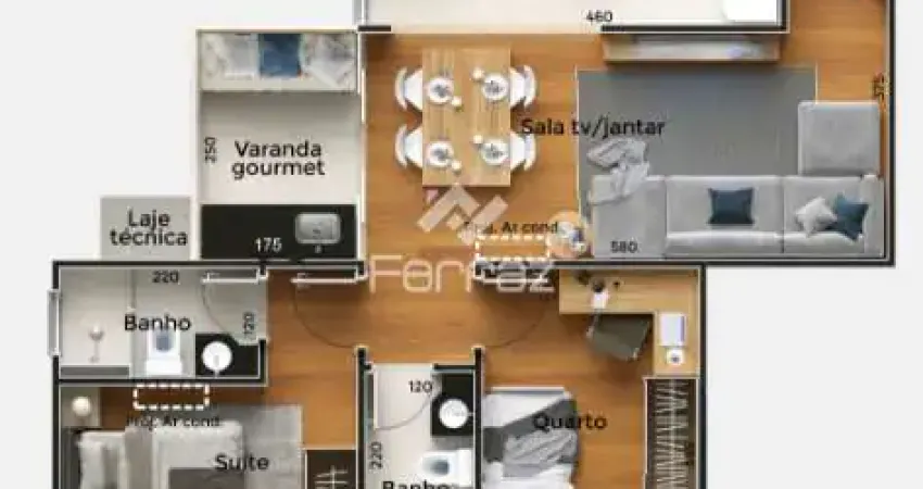 Apartamento à venda, 2 quartos, 1 suíte, 1 vaga, Grand Ville - Uberlândia/MG