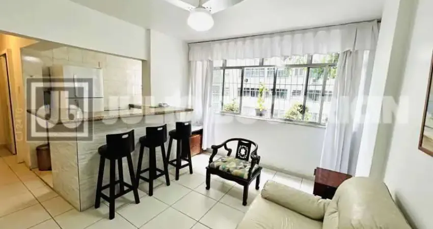 Apartamento quarto e sala à venda no leblon, 50m2, 2 quadras da praia e portaria as 24hs