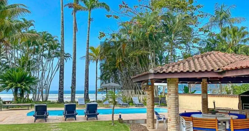 Venda de casa em condomínio de luxo em ubatuba-sp: 8 quartos, 6 suítes, 2 salas, 7 banheiros e 6 vagas na praia dura - 450m².