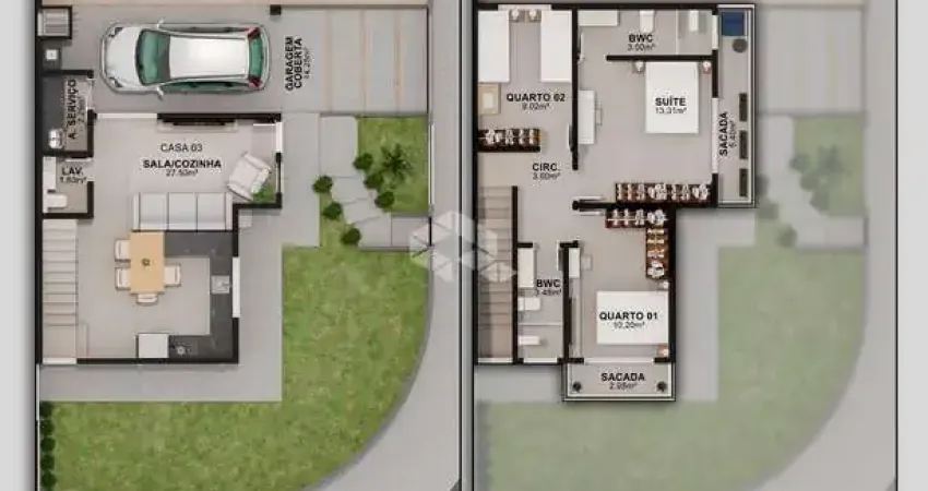 Lindo e novo sobrado com 3 quartos sendo 1 suíte - entrega em fev/26