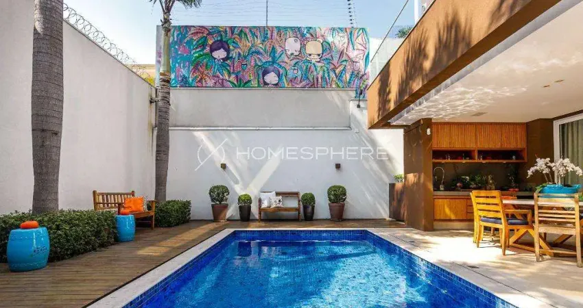 Jardim Paulista Rua Henrique Martins. Casa à venda Jardim Paulista, 3 quartos, sendo 3 suítes, 495m², Projeto Dado Castello Branco, paisagismo por Maria João d'Orey, piscina, área gourmet, rooftop e 3