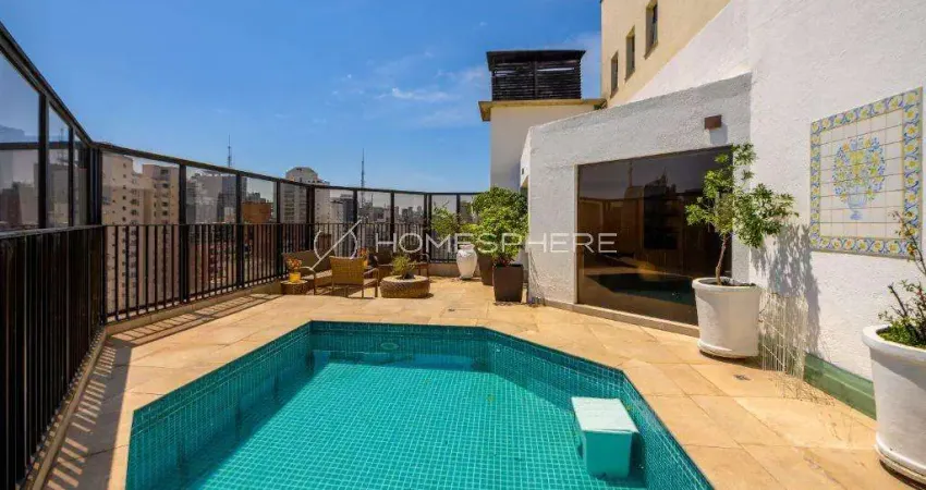 Edificio Sao Joao Del Rey Jardim América Alameda Itu, 547. Cobertura à venda Jardim América, 455 m², 4 suítes, piscina, área gourmet, 4 vagas e vista 360º para o Jardins no Condomínio São João Del Rey