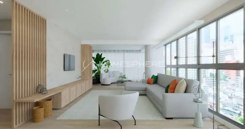 Condomínio Lina Jardins Jardim Paulista. Apartamento no Jardins à venda, 145 m², 2 suítes, mobiliado e decorado, 2 vagas e lazer. Lina Jardins - Paes &amp; Gregori e R. Yazbek