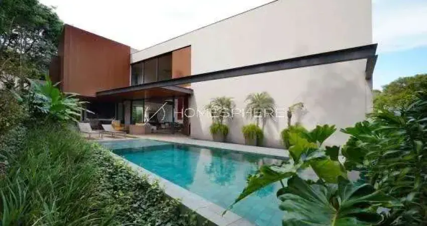 Casa contemporânea à venda no tamboré 10 assinada por olegário de sá com 4 suítes e área gourmet