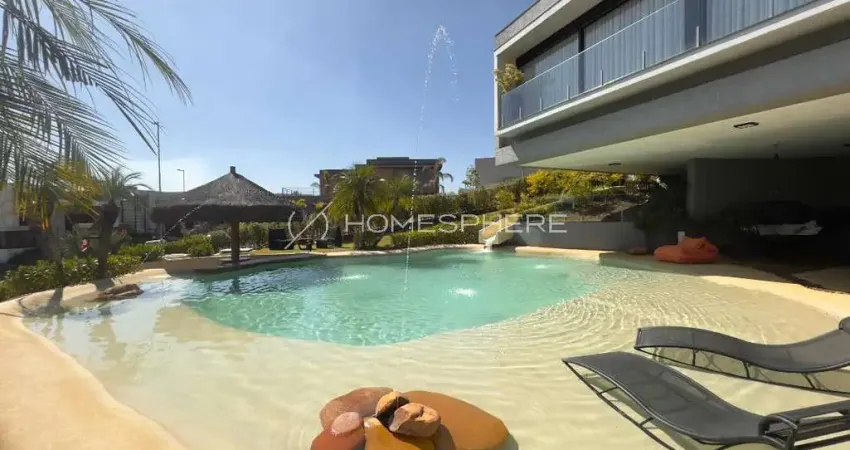 Casa de luxo à venda no residencial itahyê alphaville com 4 suítes e piscina natural de 100m²