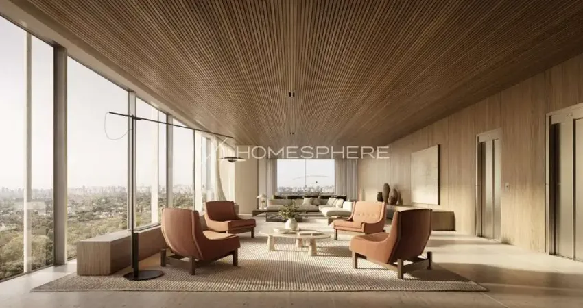 Benx Arbórea Vista Jardim Europa Itaim Bibi. Empreendimento residencial de altíssimo padrão assinado por Jacobsen Arquitetura, apartamentos de 484m² a 567m², 4 a 5 suítes e vista para o Jardim Europa