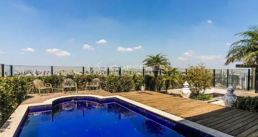 Cobertura Lindenberg Melo Alves. Cobertura de luxo à venda no Jardim América, 678 m², 4 suítes, piscina aquecida e 6 vagas. Condomínio com quadra de tênis e segurança nos Jardins