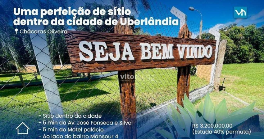 Sítio com 5 dormitórios à venda, 21500 m² por R$ 3.200.000 - Chácaras Oliveiras - Uberlândia/MG