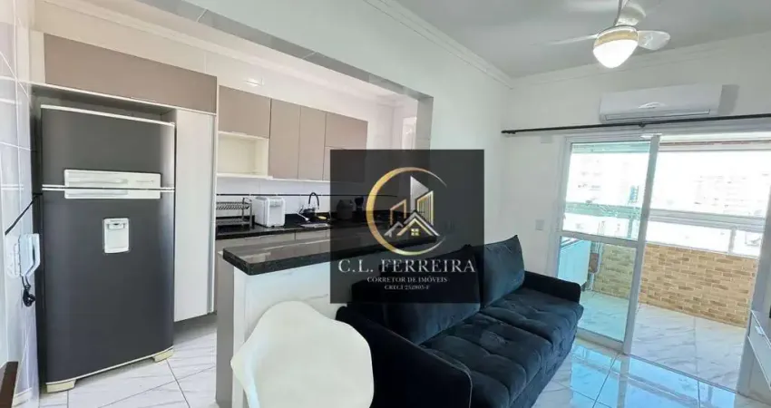 Apartamento mobiliado com 1 dormitório, lazer completo, à venda, 53 m² por R$ 360.000 - Caiçara - Praia Grande/SP