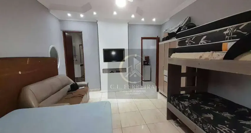 Kitnet ampla e mobiliada com 1 dormitório à venda, 42 m² por R$ 220.000 - Boqueirão - Praia Grande/SP