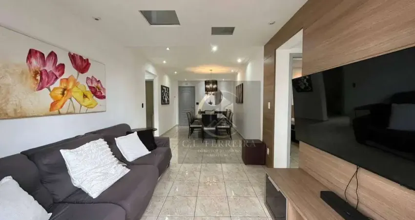 Apartamento 3 dormitórios sendo 1 suíte com 110m² mobiliado na guilhermina, praia grande/sp.