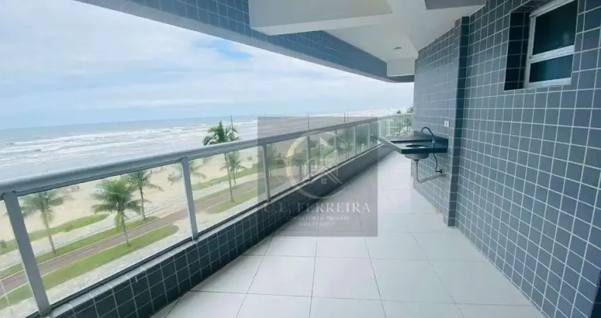 Frente mar - apartamento com 3 dormitórios à venda, 128 m² por r$ 950.000 - caiçara - praia grande/sp