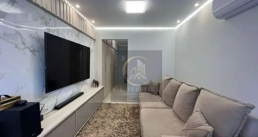 Apartamento porteira fechada no bairro do canto do forte 59m² 1suíte + lavabo.