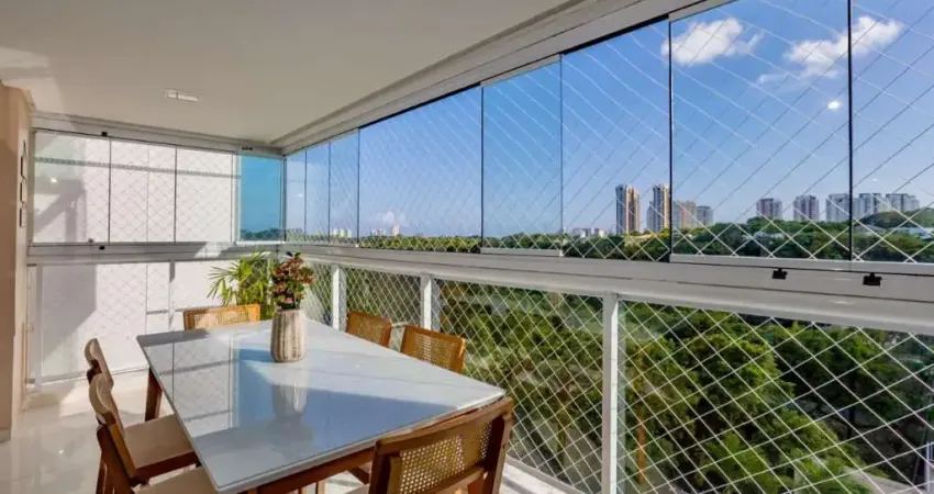 Excelente apartamento para locação, 131m2, arejado, reformado, 3/4 sendo 2 suítes, alphaville l, salvador-ba.