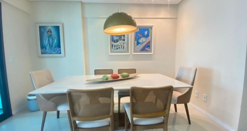 CAMINHO DAS ARVORES 125M², 3 SUÍTES – TODAS COM AR-CONDICIONADO, NASCENTE, ANDAR ALTO, VARANDÃO COM FECHAMENTO EM REIKI, LAVABO, DEPENDÊNCIA COMPLETA.