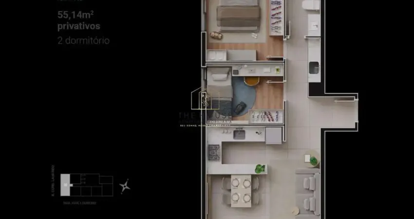 Apartamento para Venda em Curitiba, Centro, 2 dormitórios, 1 banheiro, 1 vaga