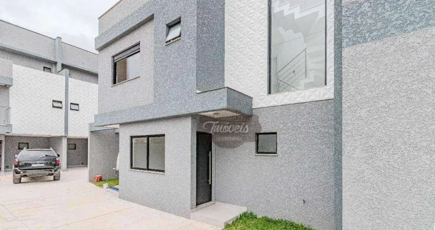 Sobrado triplex com 3 dormitórios à venda, 122 m² + 36m²  terraço com churrasqueira por r$ 720.000 - uberaba - curitiba/pr