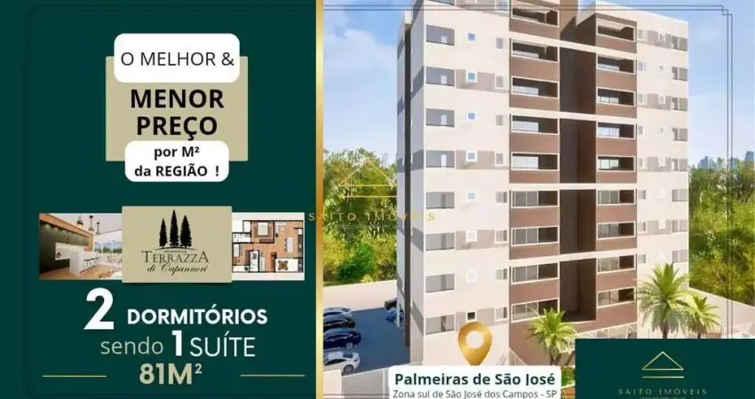 Apartamento para Venda em São José dos Campos, Palmeiras de São José, 2 dormitórios, 1 suíte, 2 banheiros, 1 vaga