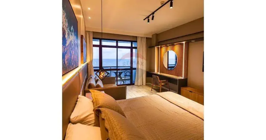 Beira mar de piedade, golden beach, 01 suíte, com varanda, 60m², mobiliado e decorado