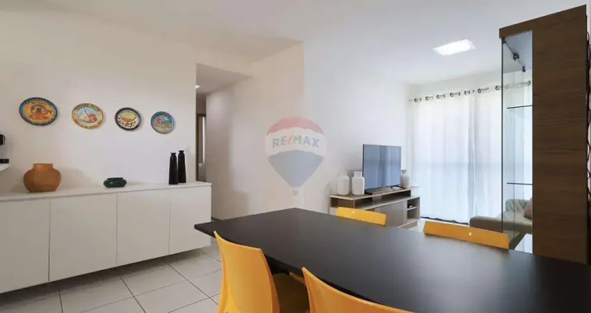 Apartamento de 70m quadrados de 3 quartos, sendo 1 suíte. totalmente mobiliado e equipado. 1 vaga de garagem e lazer completo.