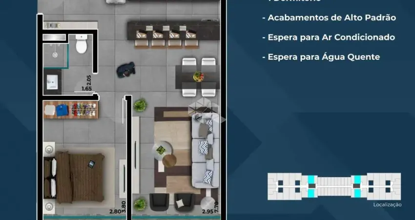 Apartamento 01quarto/dormitório, 01vaga/box no condomínio Livin' Resort House!