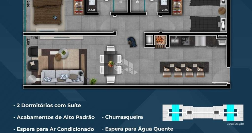 Apartamento 02quartos/dormitórios, 01vaga/box no condomínio Livin' Resort House!