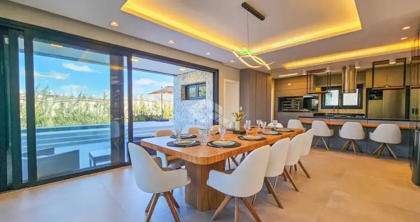 Casa sobrado de alto padrão à venda no condomínio fechado vivendas do parque iii e iv, bairro marechal rondon em canoas - 4 suítes, piscina, mobiliada