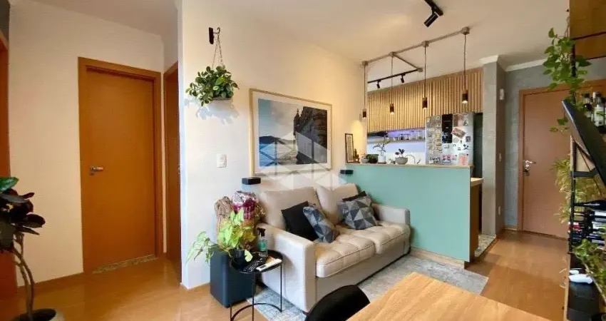 Apartamento 2 dormitórios, mobiliado no bairro Vila Rosa em Novo Hamburgo, sacada com churrasqueira e vaga de garagem. Aceita financiamento, FGTS.