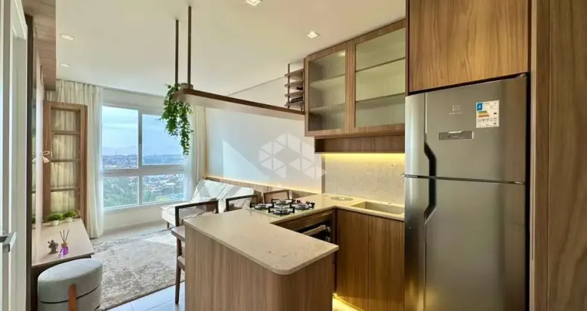 Apartamento de 1 dormitório, mobiliado e decorado, com 46,44m², churrasqueira