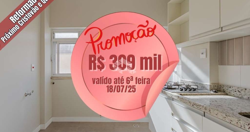 DE R$ 350 MIL POR R$ 309 MIL ATÉ SEXTA-FEIRA, 18/07/25. IMPECÁVEL 2 QUARTOS, REFORMADO, PRÓXIMO CRISTOVÃO E QUINTINO. ELEVADOR.