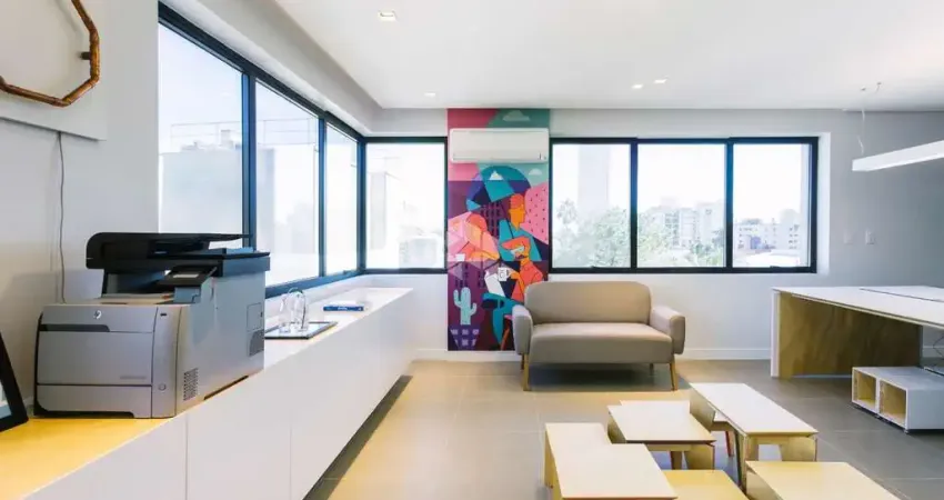 Sala comercial mobiliada no Moinhos de Vento.
