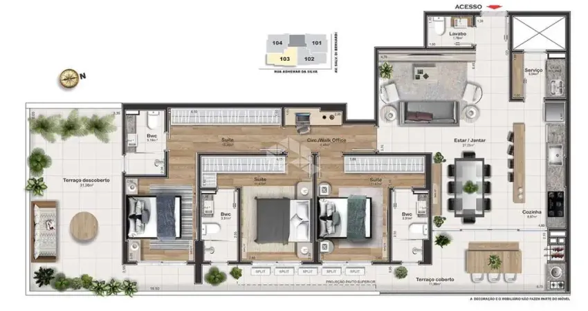 Apartamento com 3 quartos à venda na Rua Adhemar da Silva, 1, Kobrasol, São José
