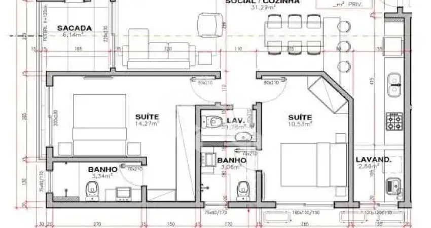 Apartamento com 2 suítes, lavabo, hobby box e garagem no bairro saco dos limões